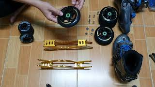 Review frame giày patin speed 3×3  110mm ( triskates ) MC gala gold - auto banana