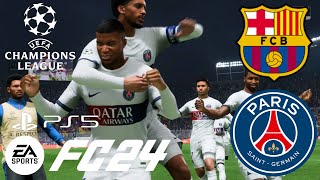 ［FC24］Jugando Champions League2024 Cuartos Barcelona vs Paris Saint Germain Gameplay sin comentarios