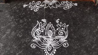 daily rangoli designs || 2 deepam rangolis || 5 to 1 dotted rangoli