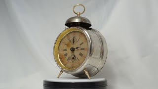 1900 Antique German Alarm desk clock by Gebrüder Junghans #AntiqueClocksDepot