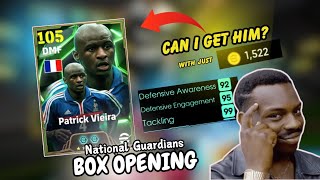 Can i get PATRICK VIEIRA in 1500 coin?🤫 || National Guardians pack opening in efootball 2025