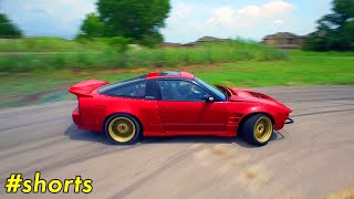 Drone Cam: Drifting my 240SX on a touge style road (#shorts)