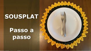 Sousplat Fio de Malha - Girassol - Crochê - Passo a Passo - Iniciante