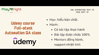 Giới thiệu khoá học Udemy: Full-stack automation QA với Playwright