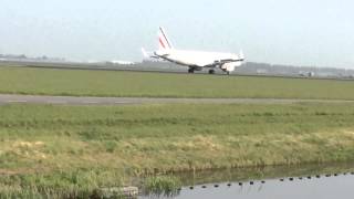 Air france a320 sharklets landing at the Polderbaan