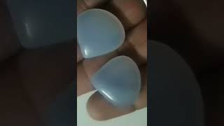 Natural blue chalcedony Heart pair to buy comment for details#chalcedonyheart#heartcabochonspair#