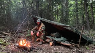 Overnight in a Thunderstorm, Heavy Rain Lightning, Russian Ratnik Gear