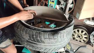 Pemasangan Ban mobil ceper/tipis pada velg lebar 👌