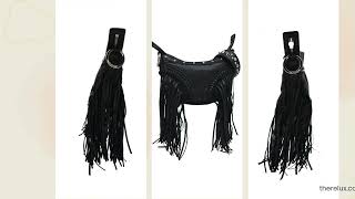 Versace La Medusa Repeat Fringed Mini Shoulder Hobo Bag | The Relux