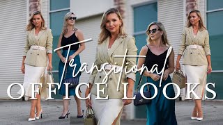 PRE-FALL TRANSITIONAL SUMMER TO FALL OFFICE OUTFITS! ELEGANT AND FEMININE SYLE