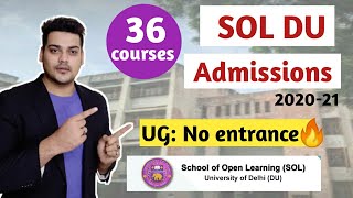 SOL DU Admission 2020-21 | DU SOL Admission 2020 | University of Delhi