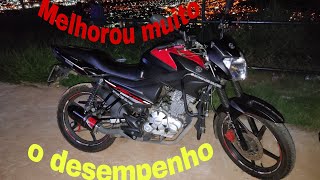 Falando sobre o desempenho da moto depois dos ajustes.