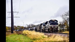 NS 1066, The New York Central Heritage Unit Takes U705 West Near Winnebago Il