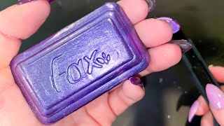 Fax 💜 Soap Cutting ASMR 💜 Varnished Painted Purple 💜 Crunchy Sounds 💜 Tingly Short Video