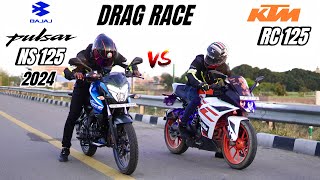 bajaj Pulsar ns 125 2024 vs ktm rc 125 bs6 | DRAG RACE | shocking results 😱