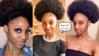 HIGH PUFF TUTORIAL ON NATURAL HAIR | + BABY HAIR HACK