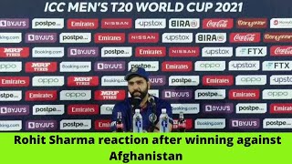 Rohit Sharma Reaction After winning against Afghanistan in wct20||#indvsafg #wct20