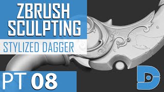 How to Sculpt in Zbrush 2020 Stylized Dagger PT. 8