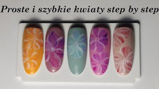 Proste i szybkie kwiaty krok po kroku || Fast and easy flowers || nails tutorial