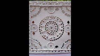 Lippan art with cone and mouldit clay/DIY lippan art  with mirror work.