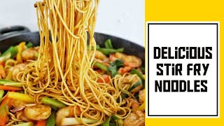 HOW TO MAKE FRIED NOODLES ! Easiest Noodle Dish Ever ! Special Recipe ! Better Than Take Out