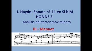 J. Haydn. Sonata nº 11 HOB. 2. Análisis del tercer movimiento. Menuet.