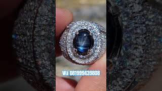 Natural blue sapphire thailand star 12 no treatment / bangsing parthawijaya bebed / gemstone