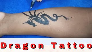 25 Dragon Tattoo for hand temporarily #tattoo #tattooartist #viral #temporarytattoo #tattooartist