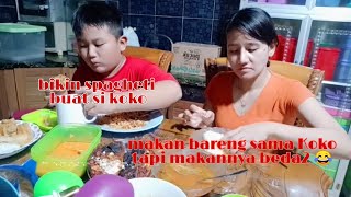 bikin spagheti buat si koko