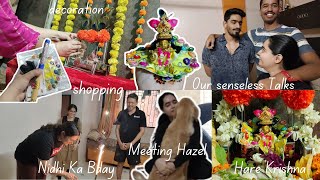 Too Much in one Vlog✨ Nidhi ka Bday & Janmashtami Celebration 🦚 Shopping Decoration 🫶 #vlog65