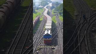 Container transport train leaving Dhaka ICD