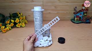 A very beautiful and amazing light house making at home|diy light house |Crafty hands