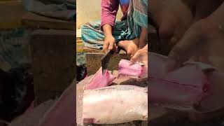 BIG SURMAI FISH CUTTING & CHOPPING INTO CURRY PIECES PART 01 #shorts