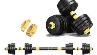 Jogo halteres e barras para treino de musculação