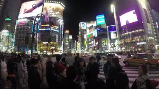 Shibuya station and Shibuya crossing - raw video