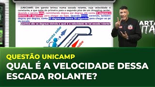 QUESTÃO UNICAMP - QUAL É A VELOCIDADE DESSA ESCADA ROLANTE? | Cortes Quarta Militar