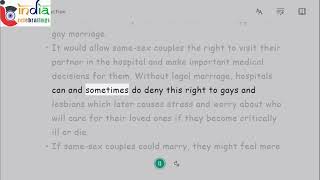 Same Sex marriage Essay | Essay on Same sex marriage Girl | Same Sex Marriage in India