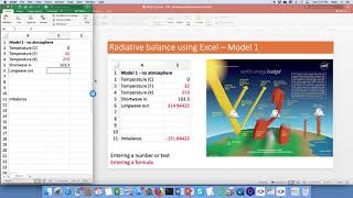 Radiative balance in Excel   Solving for temperature in Model 1 no atmosphere