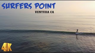 Surfers point at Seaside park in Ventura CA in 4K