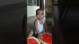 A Little Girl Eating Watermelon#shorts