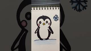 Simple and cute penguin cartoon within 2 minutes #cartoon #youtubeviralshorts #art