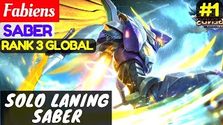 Solo Laning Saber [Top Global 3 Saber] | Fabiens Saber Gameplay And Build #1 Mobile Legends