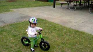 2 year old on Strider Balance Bike