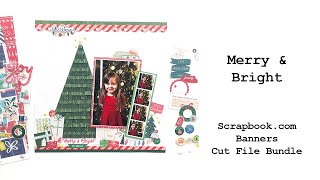 12x12 Layout: Merry & Bright using the Scrapbook.com Borders Cut File Bundle