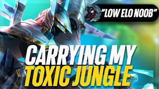 Carrying the MOST TOXIC Jungler in grandmasters... Rank 1 Nasus | Carnarius | League of Legends