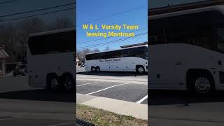 The W&L Varsity Basketball team leaving Montross on their way to a playoff game.  Good Luck