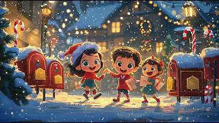 Magical Christmas Animation Children Skipping Hand in Hand to Send Letters to Santa 🎅✨