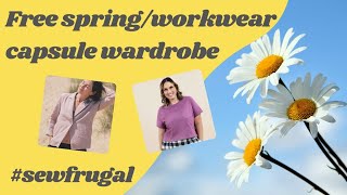 #sewfrugal24 Free sewing patterns for a spring / workwear capsule wardrobe