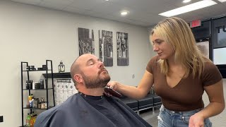 ASMR Men’s Haircut & Beard Trim | Lady Barber Ashlee