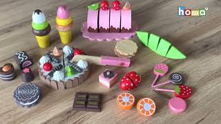 howa Set "Süßes" aus Holz Zubehör für Kaufladen und Kinderküche / wooden toy shop set "Sweets"